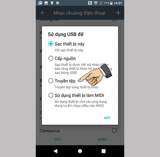 Chọn truyền tệp